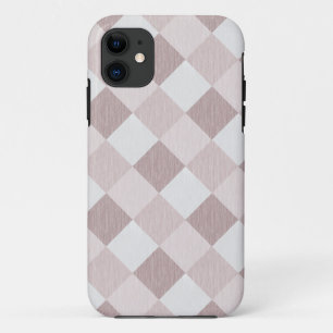 Beige and Grey Geometric Patchwork Pattern Oblique iPhone 11 Case