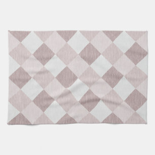 Beige and Grey Geometric Patchwork Pattern Oblique Tea Towel