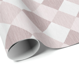 Beige and Grey Geometric Patchwork Pattern Oblique Wrapping Paper