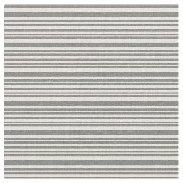 Beige and Grey Lined Pattern Fabric (Close Up)