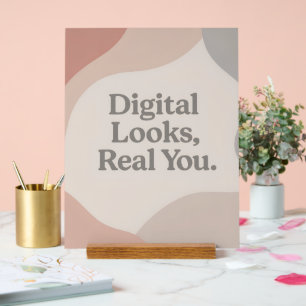 Beige and grey marble tones AI art Acrylic Sign