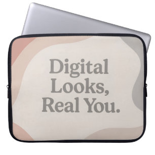 Beige and grey marble tones AI art Laptop Sleeve