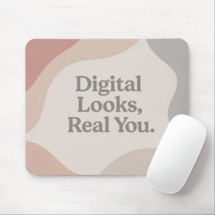 Beige and grey marble tones AI art Mouse Mat