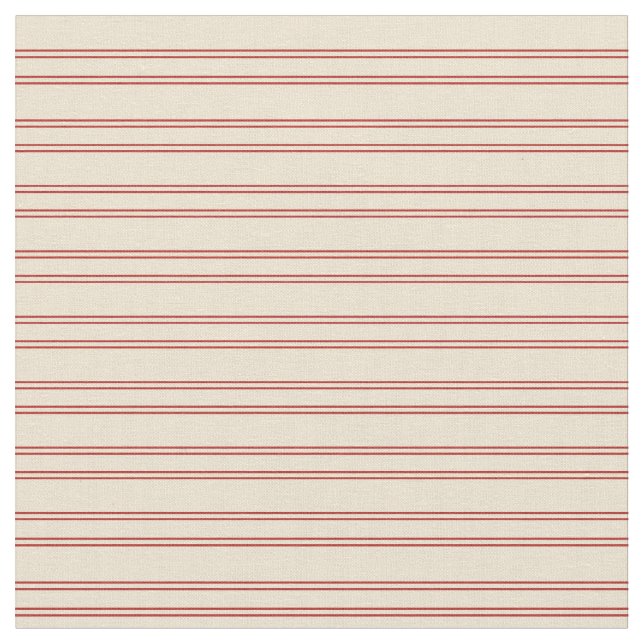 Beige and Red Pattern of Stripes Fabric (Close Up)