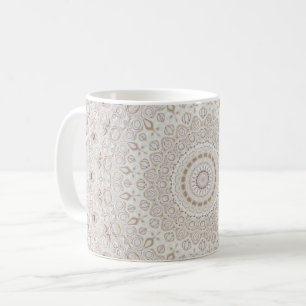 Beige and Taupe Mandala Pattern Design Coffee Mug
