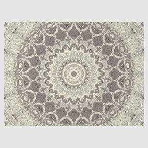 Beige and Taupe Mandala Pattern Design Tissue Paper