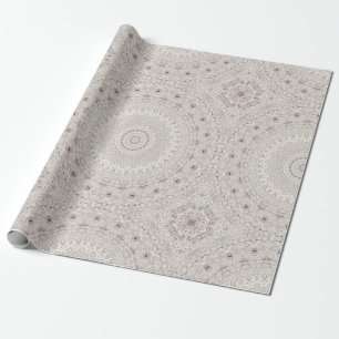 Beige and Taupe Mandala Pattern Design Wrapping Paper