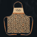 Beige and Terracotta Leopard Print Custom Monogram Apron<br><div class="desc">Embrace the wild side of autumn with this classic leopard print pattern with custom monogram, featuring warm earthy tones perfect for the fall season. The timeless design, with its rich brown and black spots, adds a touch of boldness and sophistication to any product. Whether used for apparel, accessories, or home...</div>
