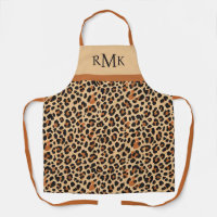 Beige and Terracotta Leopard Print Custom Monogram