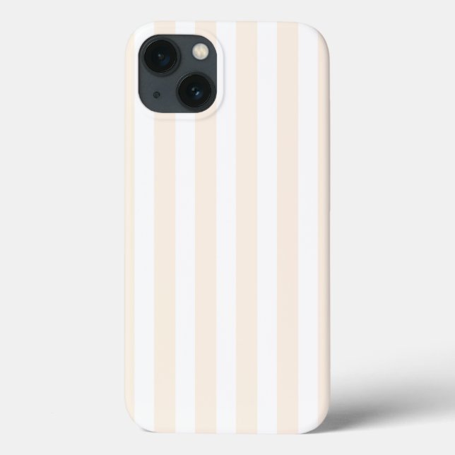 Beige and white candy stripes Case-Mate iPhone cas Case (Back)