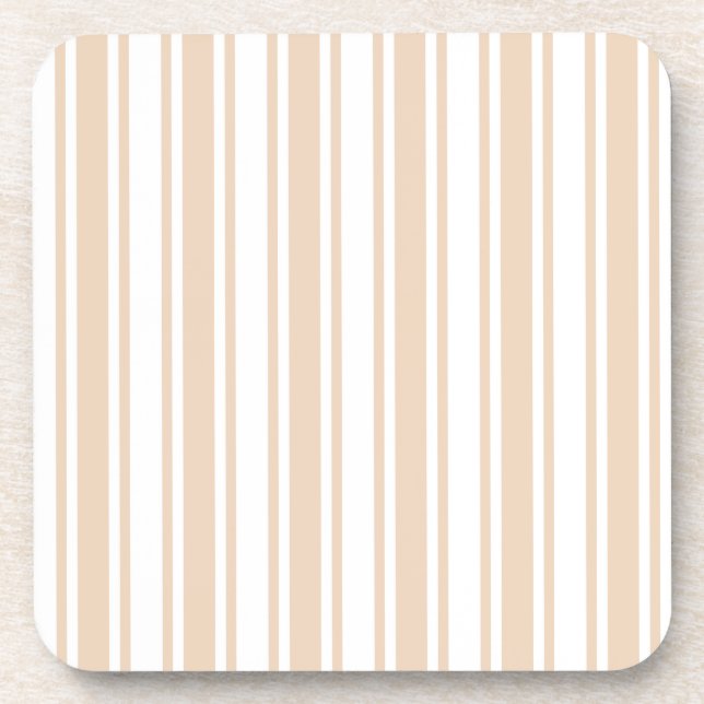 Beige and white candy stripes coaster (Front)