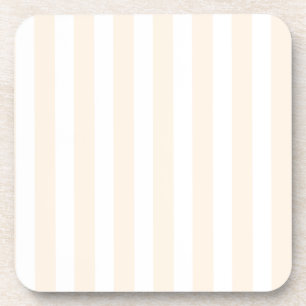 Beige and white candy stripes coaster