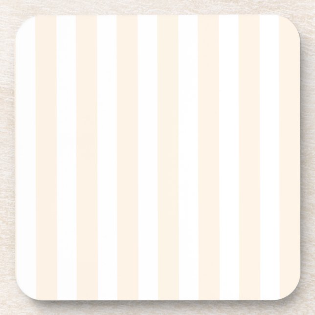 Beige and white candy stripes coaster (Front)