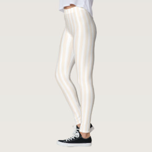 Beige and white candy stripes leggings