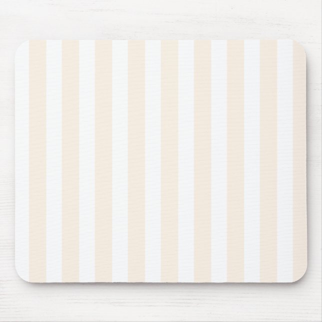 Beige and white candy stripes mouse mat (Front)