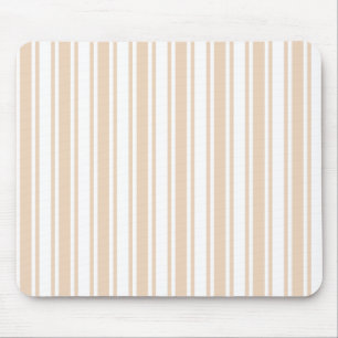 Beige and white candy stripes mouse mat