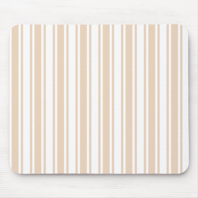 Beige and white candy stripes mouse mat (Front)