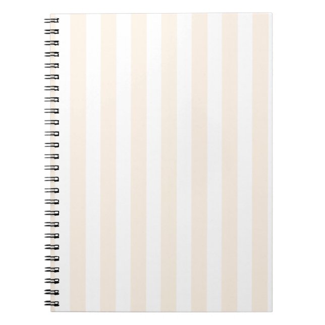 Beige and white candy stripes notebook (Front)