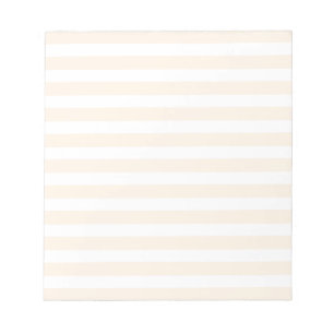 Beige and white candy stripes notepad