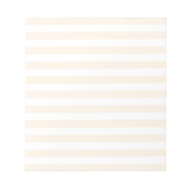 Beige and white candy stripes notepad (Front)