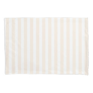 Beige and white candy stripes pillowcase