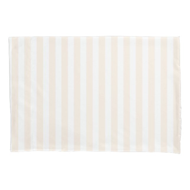 Beige and white candy stripes pillowcase (Front)