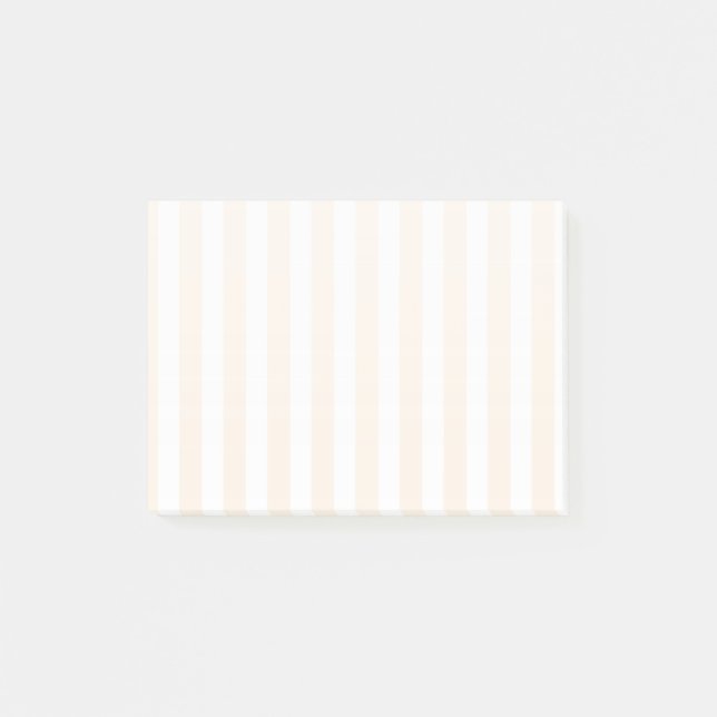Beige and white candy stripes post-it notes (Front)