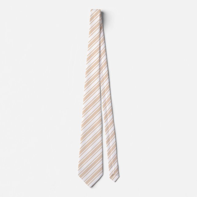Beige and white candy stripes tie (Front)