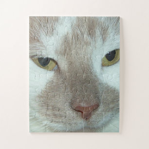 Beige and White Cat Jigsaw Puzzle