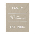 Beige And White Custom Family Name