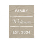 Beige And White Custom Family Name