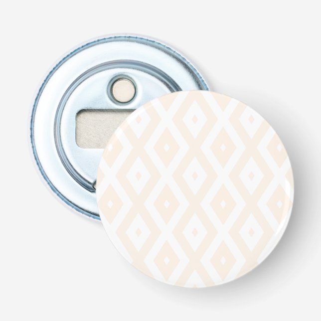 Beige and white diamond pattern bottle opener (Front)