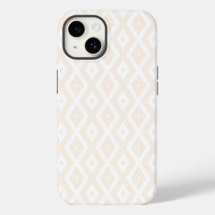 Beige and white diamond pattern Case-Mate iPhone 14 case