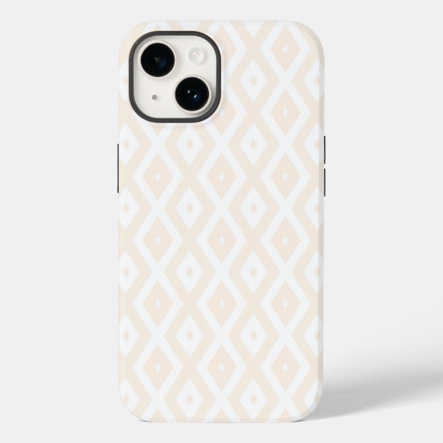 Beige and white diamond pattern  Case-Mate iPhone case (Back)