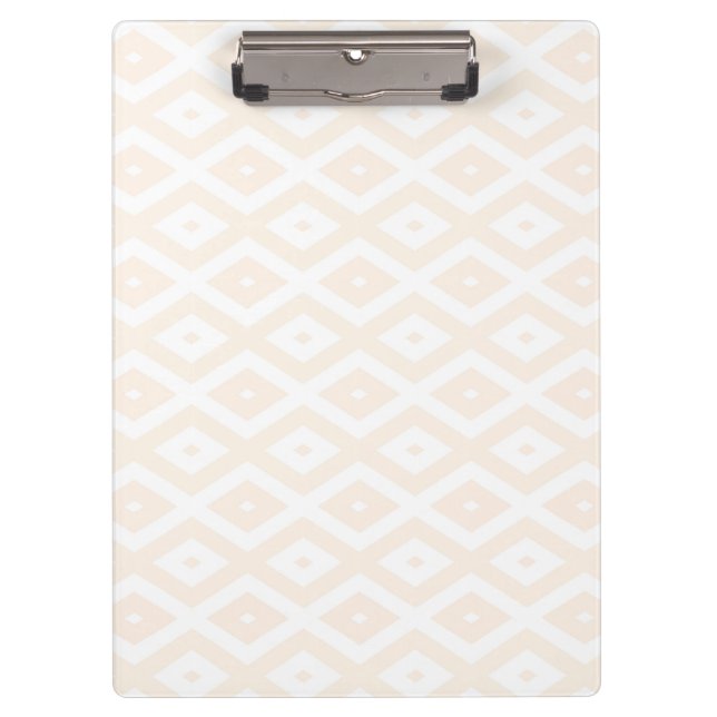 Beige and white diamond pattern clipboard (Front)