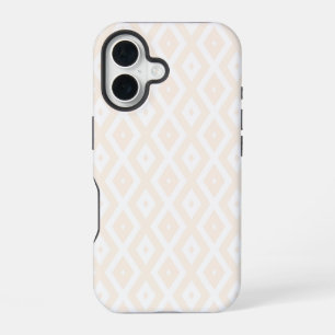 Beige and white diamond pattern iPhone 16 case
