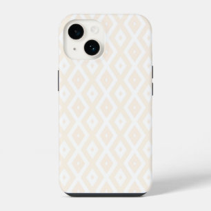 Beige and white diamond pattern  iPhone 14 case