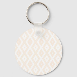 Beige and white diamond pattern key ring
