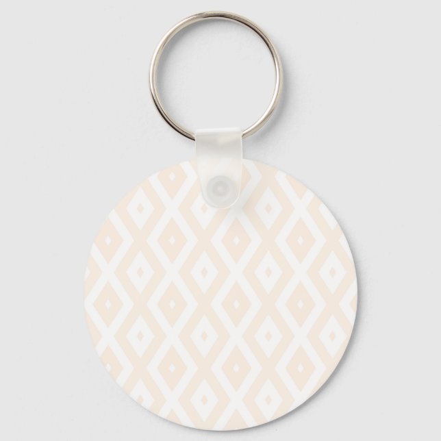 Beige and white diamond pattern key ring (Front)