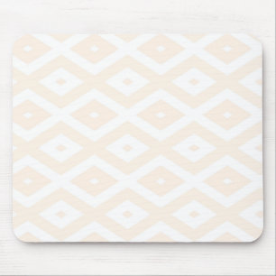 Beige and white diamond pattern mouse mat