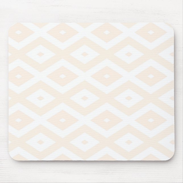 Beige and white diamond pattern mouse mat (Front)