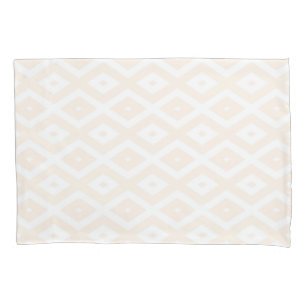 Beige and white diamond pattern pillowcase