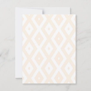 Beige and white diamond pattern RSVP card