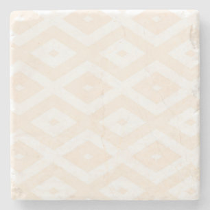 Beige and white diamond pattern stone coaster