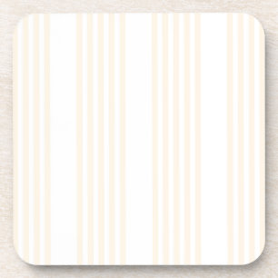 Beige and white five stripe pattern coaster