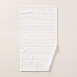Beige and white five stripe pattern hand towel