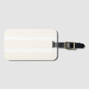 Beige and white five stripe pattern luggage tag