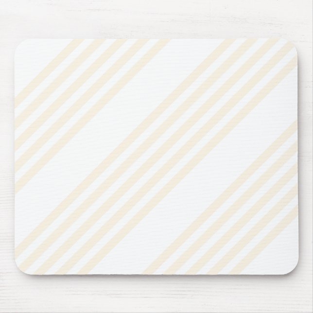 Beige and white five stripe pattern mouse mat (Front)
