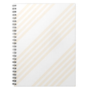 Beige and white five stripe pattern notebook