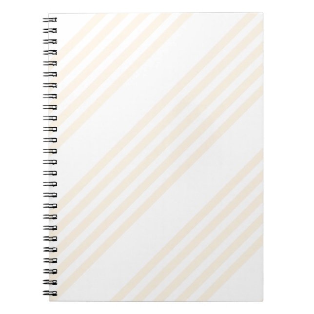 Beige and white five stripe pattern notebook (Front)